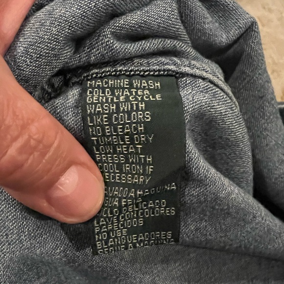 Lauren Jeans Co Ralph Lauren 90s Blue Denim Shirt M - Picture 8 of 8